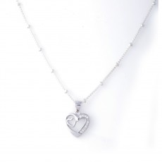 92.5 Sterling Silver Heart-in Pendant With Chain